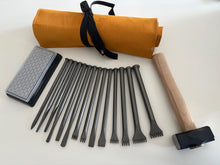 Load image into Gallery viewer, Fire-Sharp Mallet Head Full Chisel Set with Tool Roll