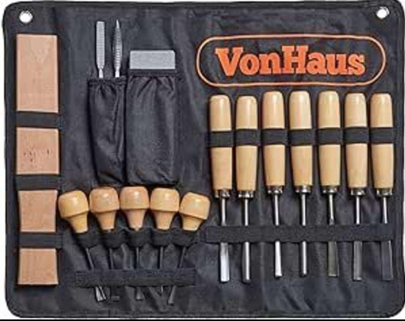 16 Piece Wood & Soft Stone carving tool set