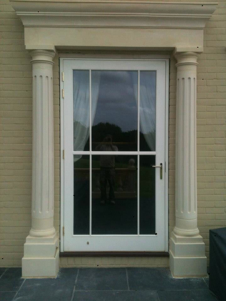 Limestone Portico with Fluted Columns